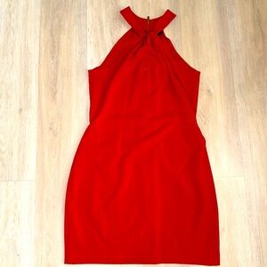 Cherry Red Halter Neck Cocktail Dress. Women's Size 12.  Mini Dress.